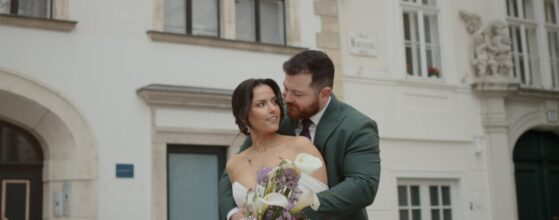 Iranische Braut und amerikanischer Bräutigam beim Baumgarten Casino Wien – Hochzeitsvideograf